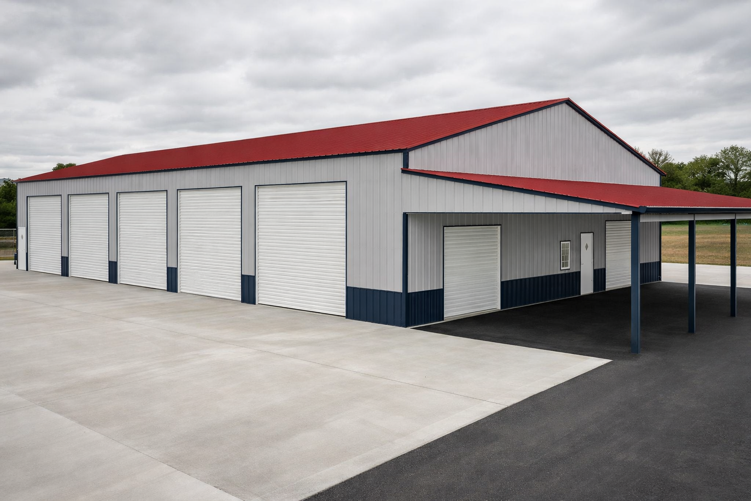 Large warehouse-style steel building