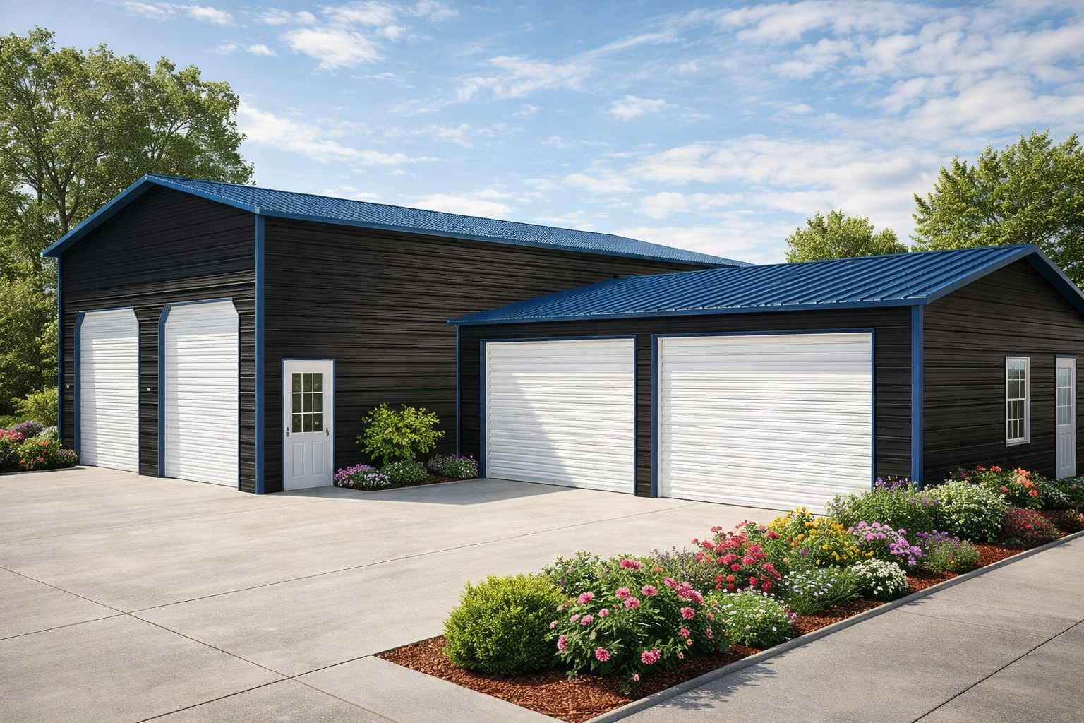 Custom metal garage building