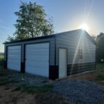 20x25 with two 9x8 roll up doors side entry