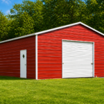 Metal Garages- Savannah TN 22x30x10 vertical roof garage