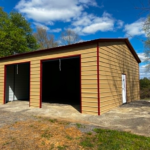 Metal Garages- Amelia VA 30x30x12 vertical roof side entry garage with two 10x10 roll up doors