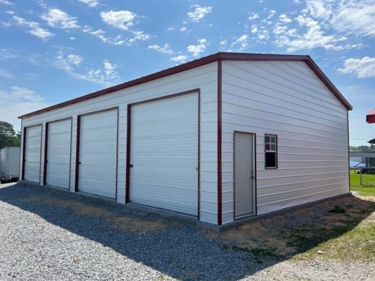 30x50x12 side entry garage with four 10x10 roll up doors