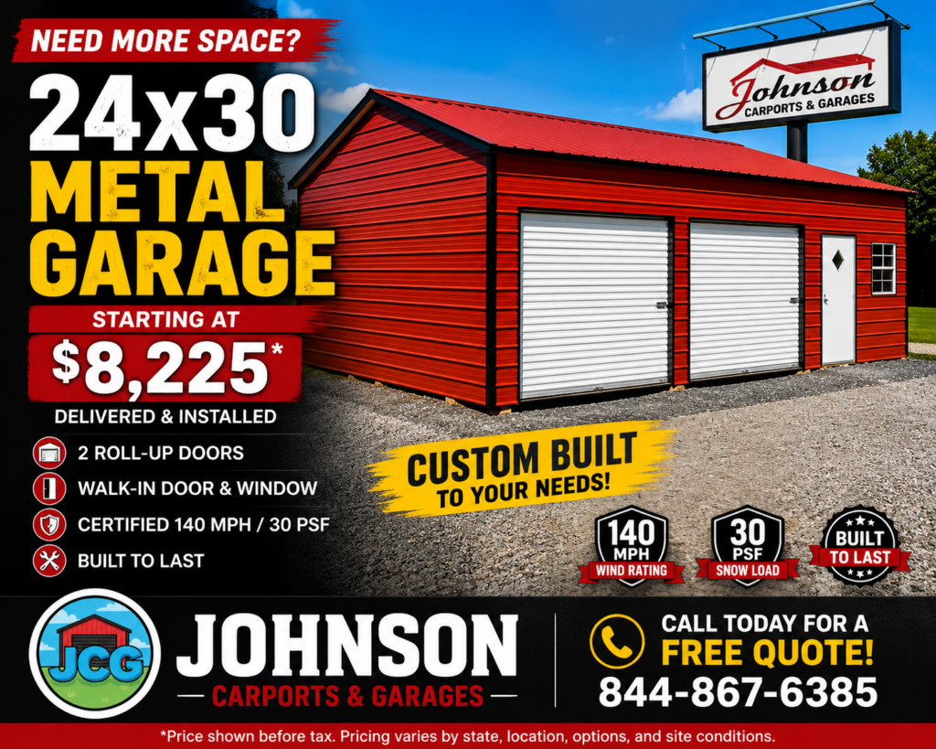 24x30x9 metal garage