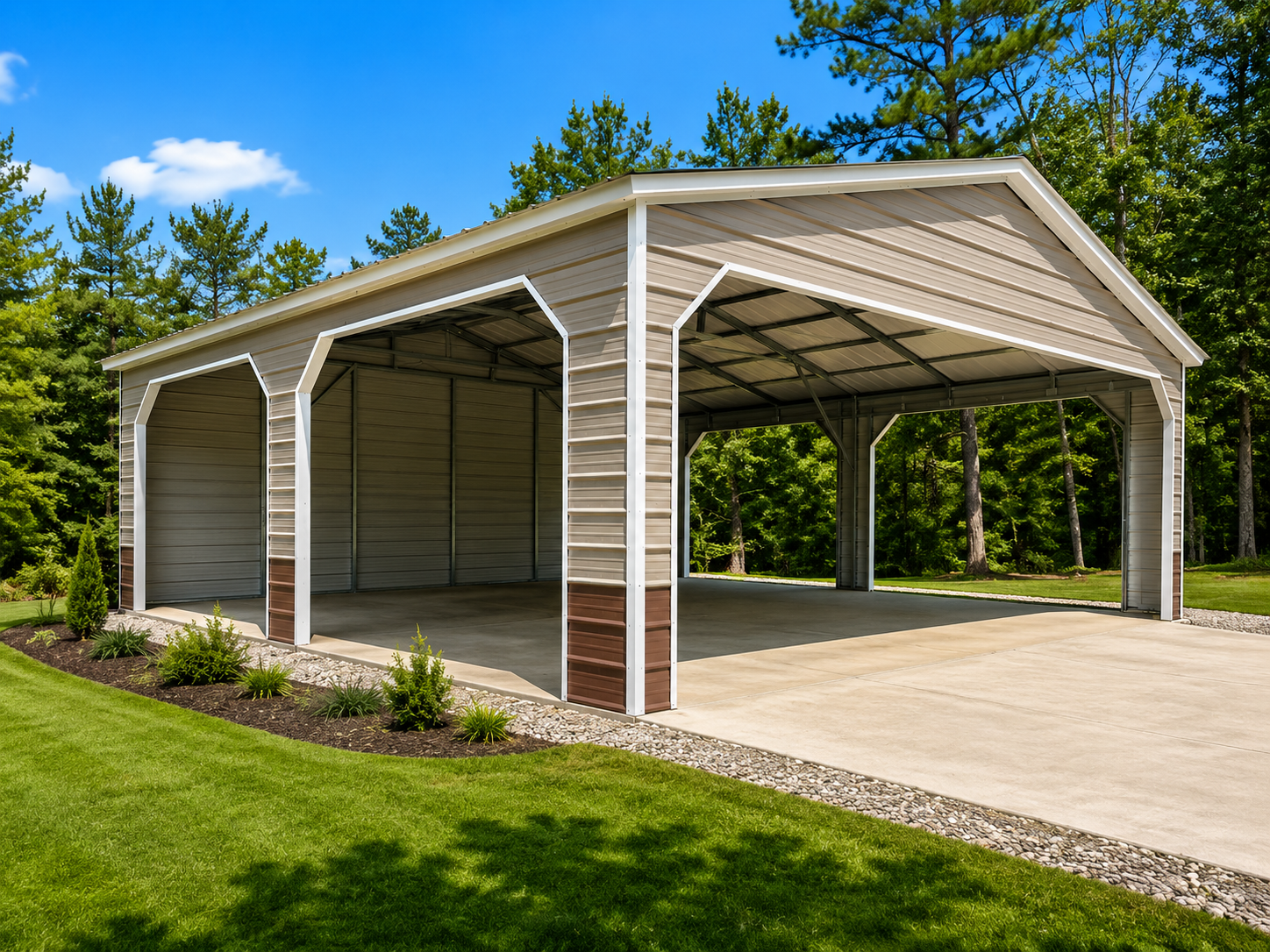 24x30 Carport with Frame-outs in High Point, North Carolina