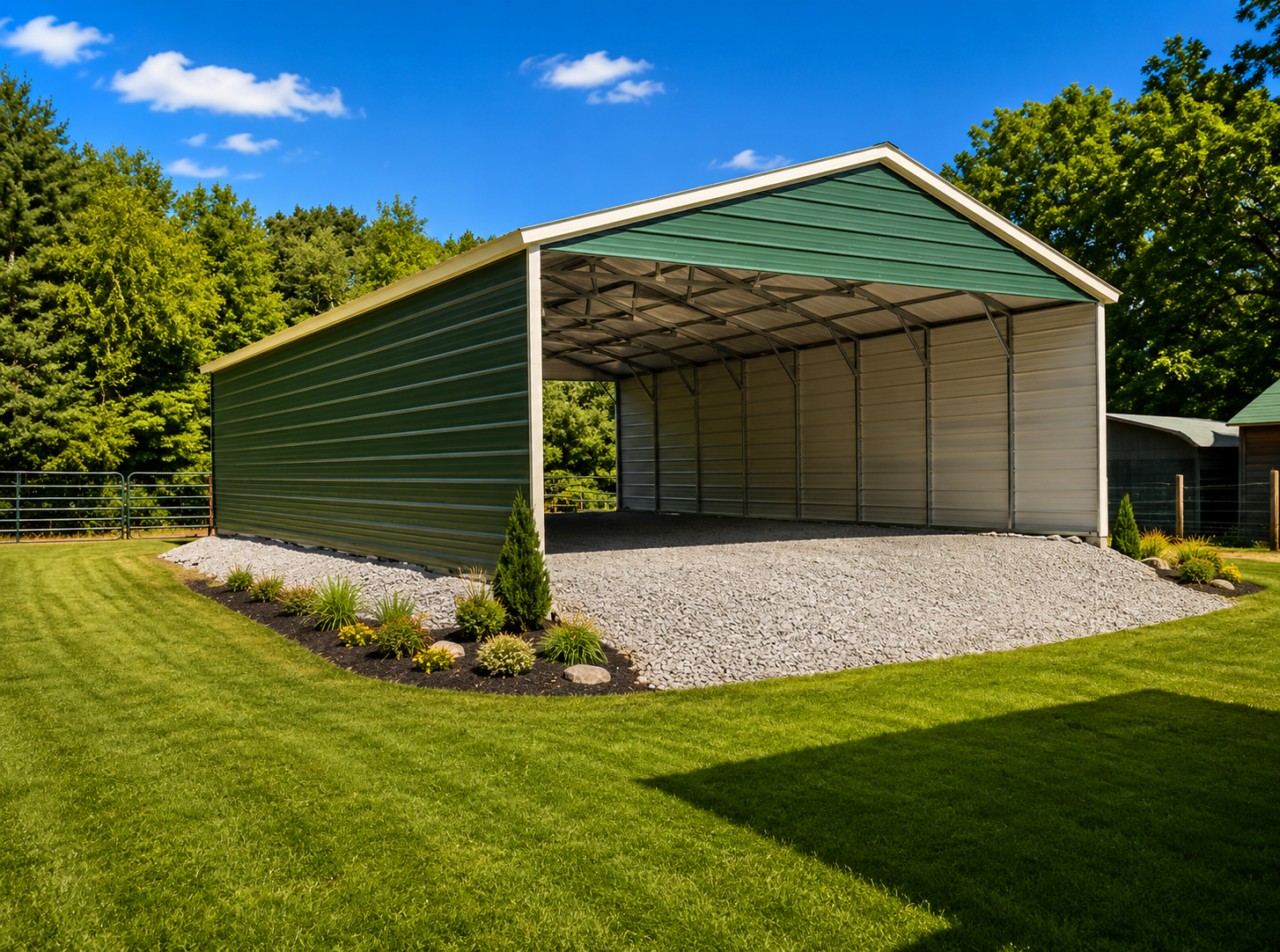 30x40 Steel Carport with two sides closed in Reidsville, North Carolina