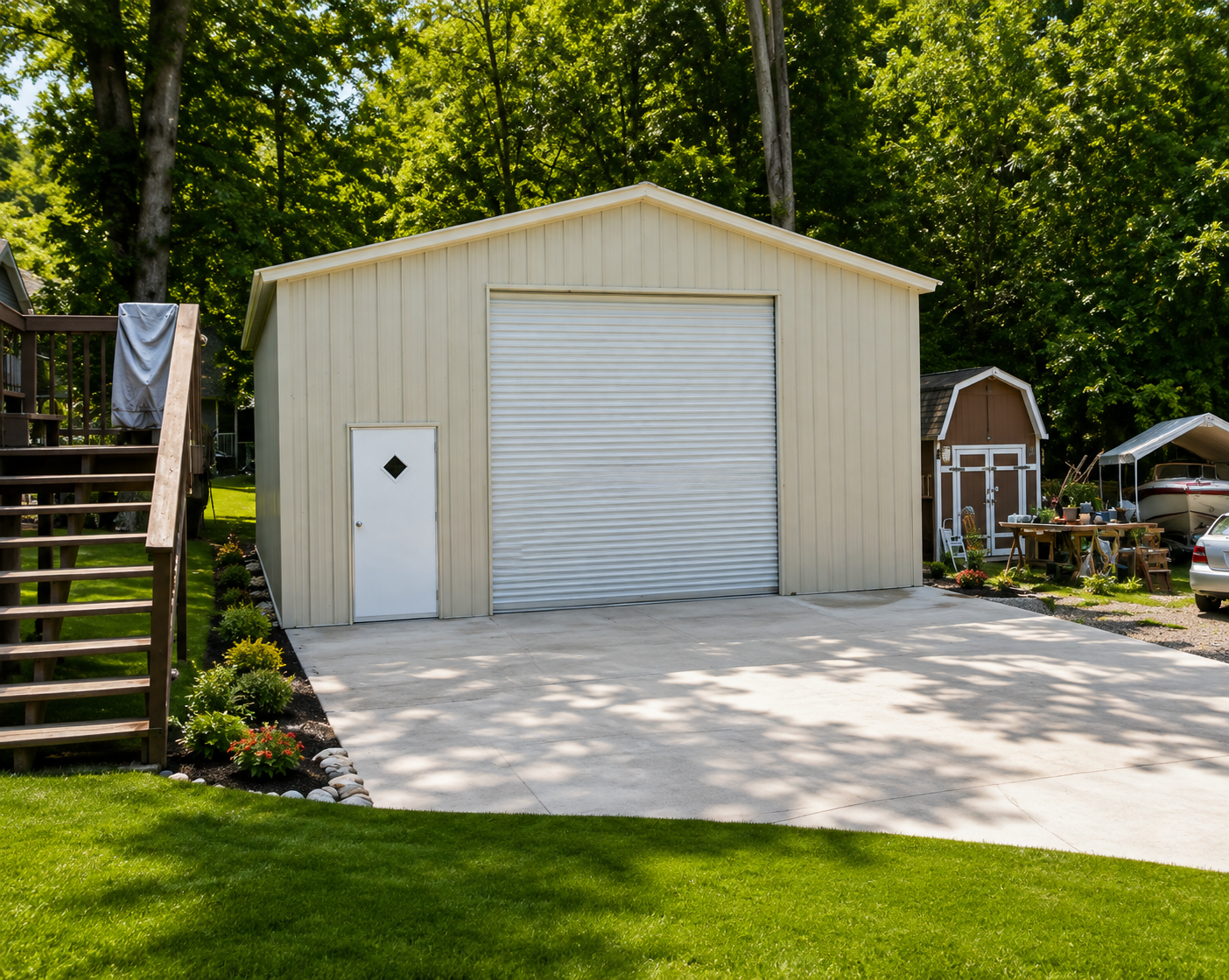 24x25 Steel Garage in Stokesdale, North Carolina
